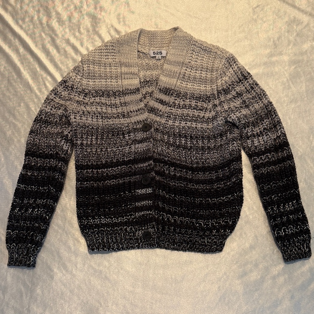 525 America Black and Gray Women’s Oversized Cardigan Size XS